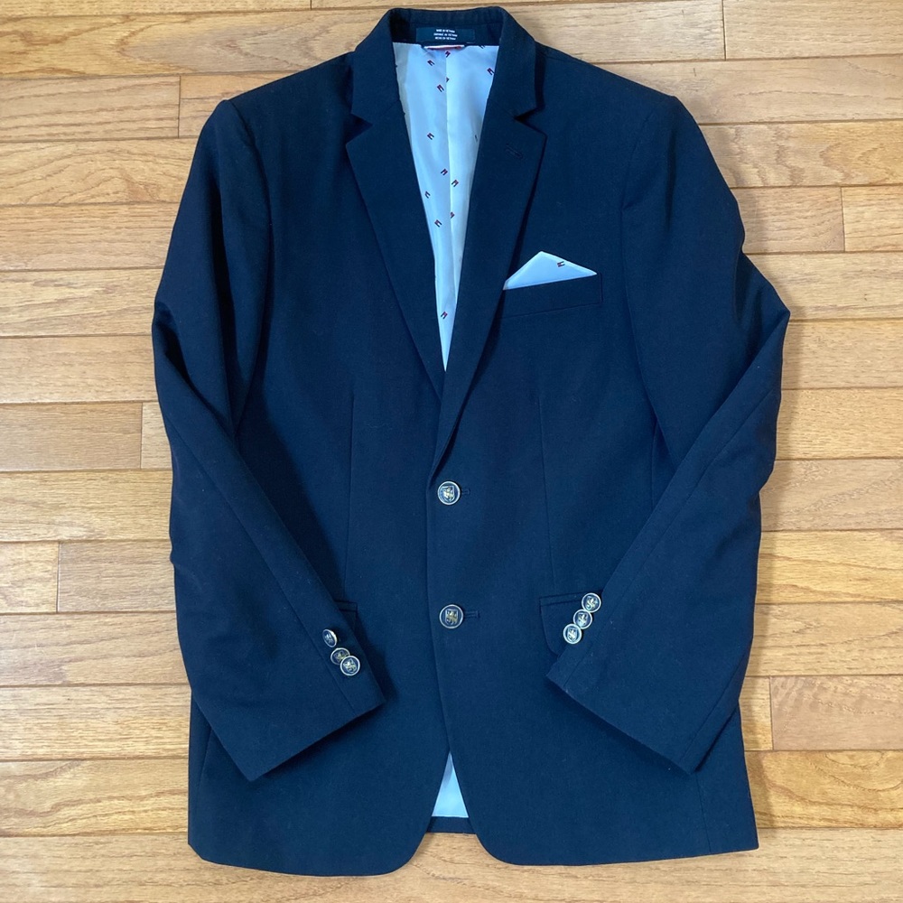 Big Boys Alexander Bi-Stretch Blazer and matching pants size 14 (Navy Blue)